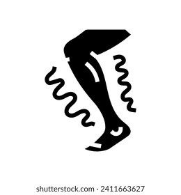 leg cramps osteoporosis symptom glyph icon vector. leg cramps osteoporosis symptom sign. isolated symbol illustration