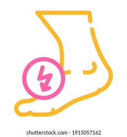 leg cutting ache when walking color icon vector. leg cutting ache when walking sign. isolated symbol illustration