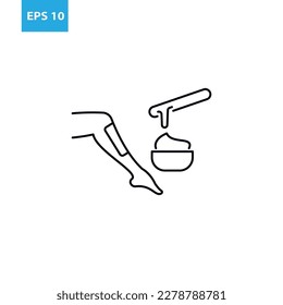 Leg depilation line icon Vector illustration