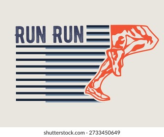 Leg Dynamic Run Vintage Design Perfekt für Print, Bekleidung, etc.