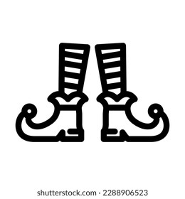 leg elf cute line icon vector. leg elf cute sign. isolated contour symbol black illustration