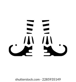 leg elf funny glyph icon vector. leg elf funny sign. isolated symbol illustration