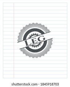 Leg emblem drawn in pencil. Vector Illustration. Detailed. 