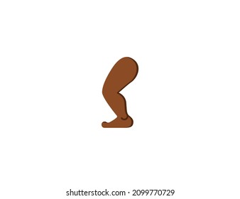 Leg Emoji Gesture Medium Dark Skin Tone. Medium Dark Skin Tone Leg emoticon gesture