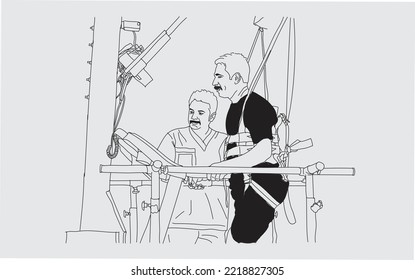 Leg Excersice Physiotherapy doctor and Patient Vector Art