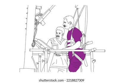 Leg Excersice Physiotherapy doctor and Patient Vector Art