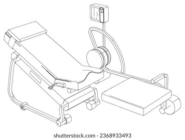 Leg exercise machine isolated on white background. Fitness, cardio, and muscle building machines. Exercise and gym concept. Vector illustration.