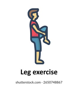 Leg exercise Vector Icon which can easily modify or edit


