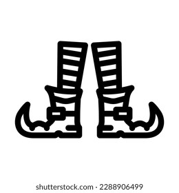 leg feet elf line icon vector. leg feet elf sign. isolated contour symbol black illustration