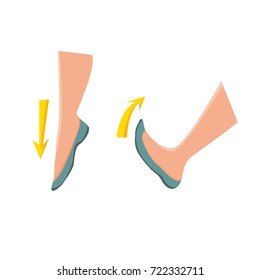 Leg foot warm up exercise instruction illustration. Vector sport step by step isolated set
