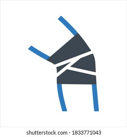 Leg Fracture Icon, vector and glyph