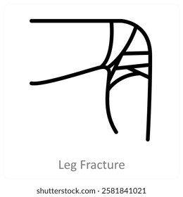 Leg Fracture and injury icon concept