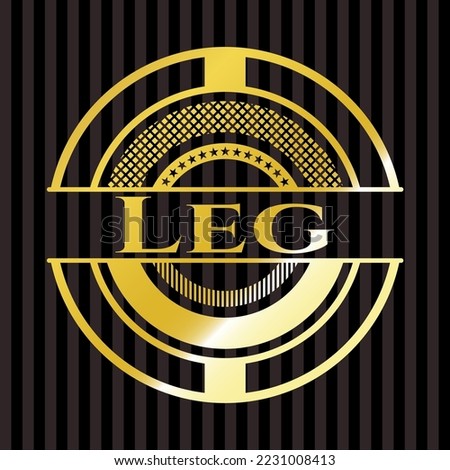 Leg gold emblem or badge. Vector Illustration. Detailed. 