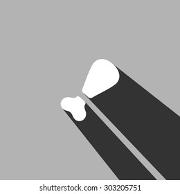 Leg of grilled chicken web icon on  gray background