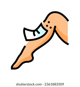 leg hair depilation female color icon vector. leg hair depilation female sign. isolated symbol illustration