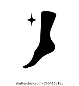 Leg hair shaving black hand drawn icon