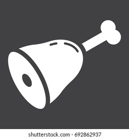 Leg of ham glyph icon, food and drink, meat sign vector graphics, a solid pattern on a black background, eps 10.