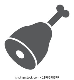 Leg of ham glyph icon, meal and food, meat sign, vector graphics, a solid pattern on a white background, eps 10.