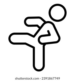 Leg hit icon outline vector. Defense people. Fight attack