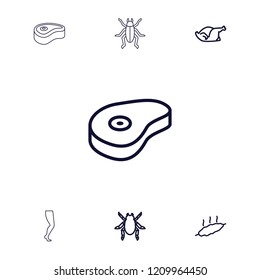 Leg icon. collection of 7 leg outline icons such as beetle, chicken, beef, meat. editable leg icons for web and mobile.