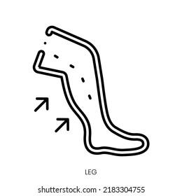 icono de pierna. Signo de estilo lineal aislado en fondo blanco. Ilustración del vector