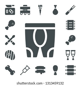 leg icon set. 17 filled leg icons.  Simple modern icons about  - Chop, Chicken, Drumsticks, Leggings, Steak, Ribs, Chicken leg, Crutches, Bone, Walker, Crutch, Wooden Fried chicken