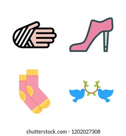 leg icon set. vector set about high heel, pigeons, injury and socks icons set.