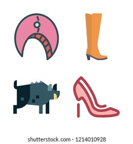 leg icon set. vector set about high heels, boot, boar and crab icons set.