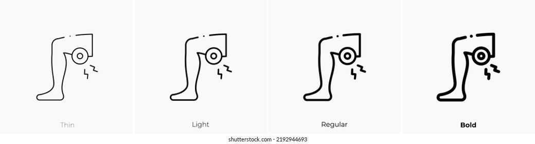 leg icon. Thin, Light Regular And Bold style design isolated on white background
