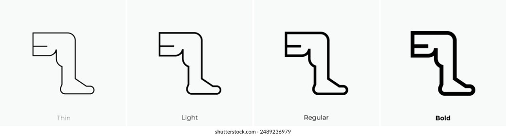 leg icon. Thin, Light Regular And Bold style design isolated on white background