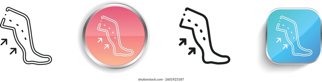 leg icon. Thin Linear, Regular and Button Style Design Isolated On White Background