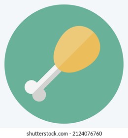 Leg Icon in trendy flat style isolated on soft blue background