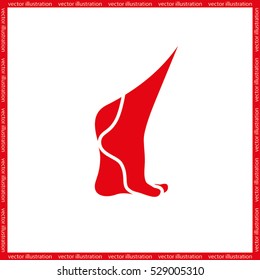 Leg icon vector illustration eps10. Isolated badge for website or app - stock infographics.
