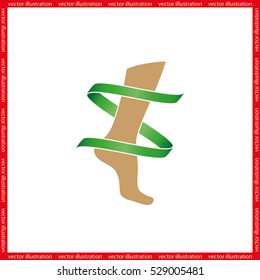 Leg icon vector illustration eps10. Isolated badge for website or app - stock infographics.