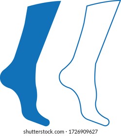 Leg icon vector on white background (blue version)   