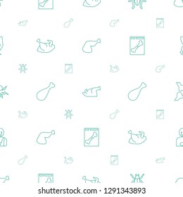 leg icons pattern seamless white background. Included editable line meat leg, chicken, beetle, x ray, broken leg or arm, man with broken arm icons. icons for web and mobile.