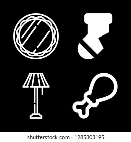 leg icons set with adornment, sock and chicken leg vector set
