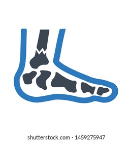 Leg injury flat vector icon