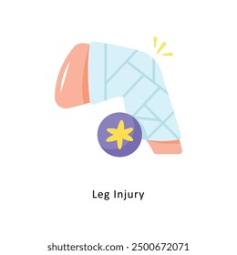 Leg Injury Vector Flat Icon Design illustration Symbol on White background EPS 10 File