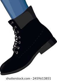 Leg left in boot isolated on white