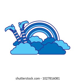 leg of leprechaun rainbow clouds magic traditional