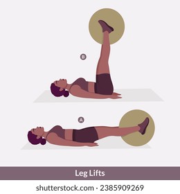 leg lifts exercise, Woman workout fitness, aerobic and exercises.