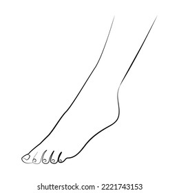 Leg, line art, one line drawing. Stylish illustration