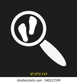 leg, magnifier, icon, vector illustration EPS 10