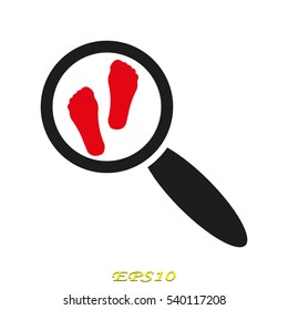 leg, magnifier, icon, vector illustration EPS 10