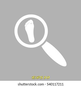 leg, magnifier, icon, vector illustration EPS 10