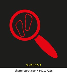 leg, magnifier, icon, vector illustration EPS 10