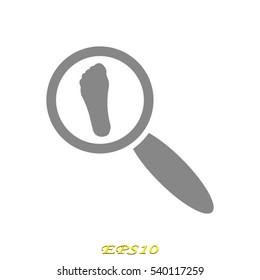 leg, magnifier, icon, vector illustration EPS 10