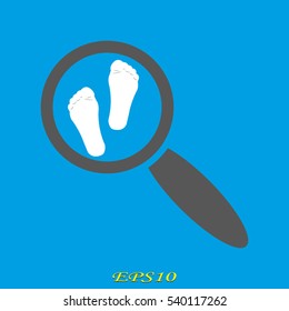 leg, magnifier, icon, vector illustration EPS 10