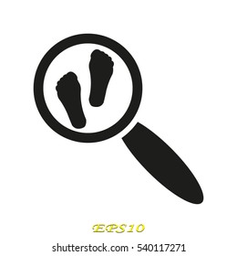 leg, magnifier, icon, vector illustration EPS 10